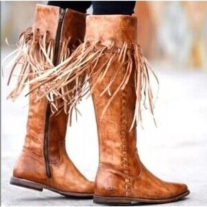 BED STU Women’s Cobbler Series Knee High Boots; Hoplia With Fringe; NWOT; 7.5